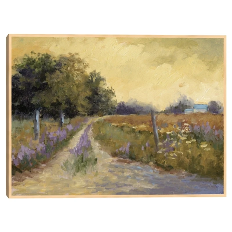 Fall's Golden Fields Framed Canvas Art Print