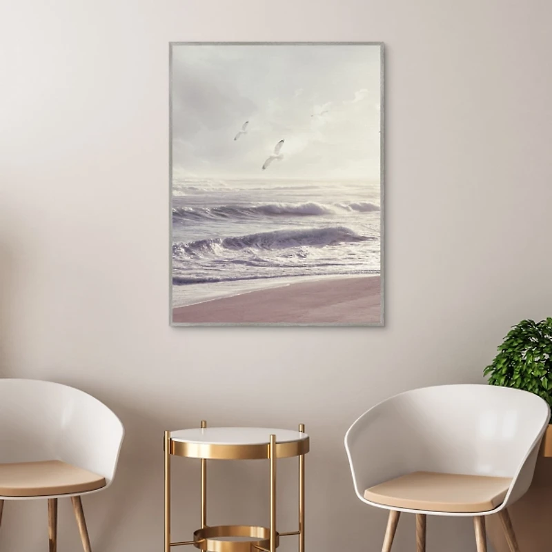 Wind and Sea Framed Canvas Art Print