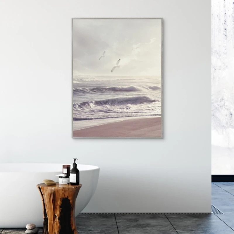 Wind and Sea Framed Canvas Art Print
