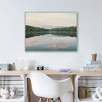 Turquoise Lake Framed Canvas Art Print