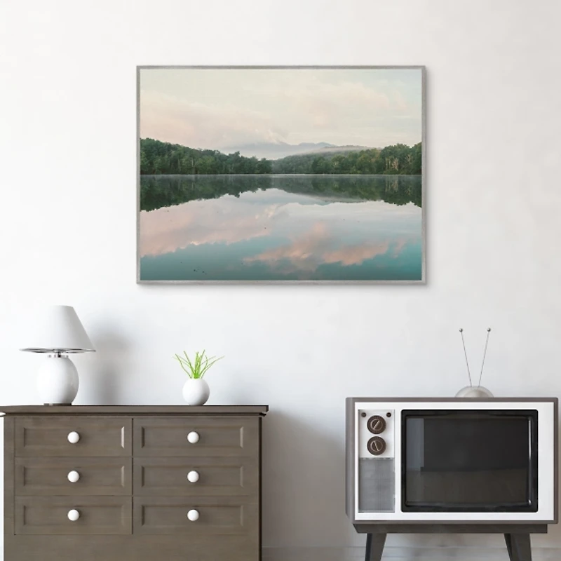 Turquoise Lake Framed Canvas Art Print