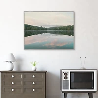 Turquoise Lake Framed Canvas Art Print