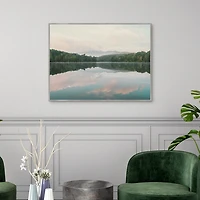 Turquoise Lake Framed Canvas Art Print