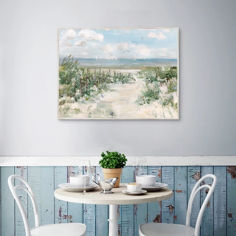 Wildflower Beach Framed Canvas Art Print