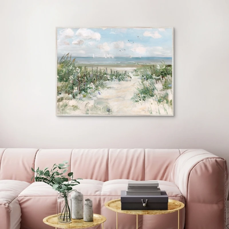 Wildflower Beach Framed Canvas Art Print