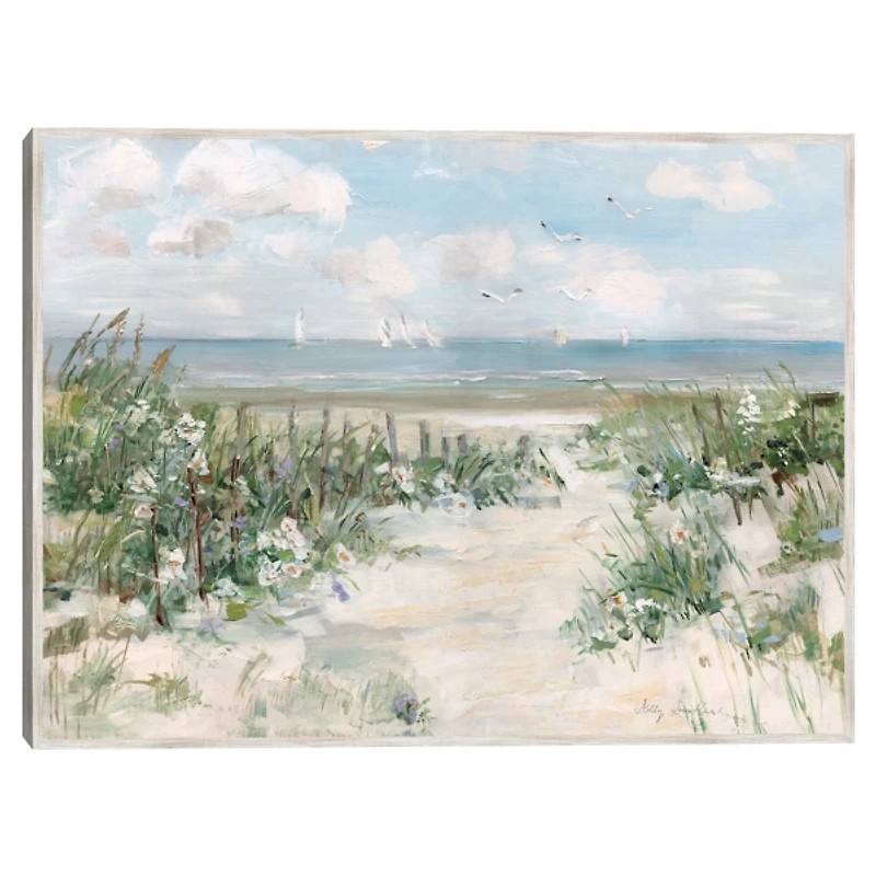 Wildflower Beach Framed Canvas Art Print