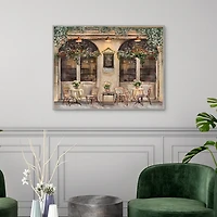 Al Fresco Cafe Framed Canvas Art Print