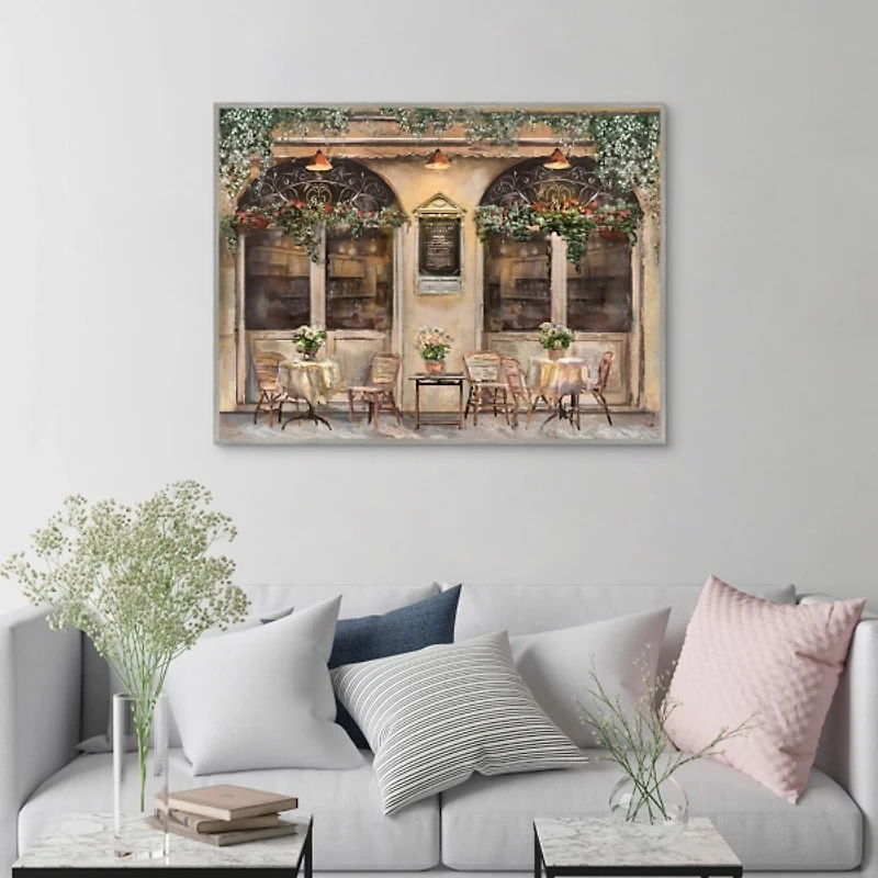 Al Fresco Cafe Framed Canvas Art Print