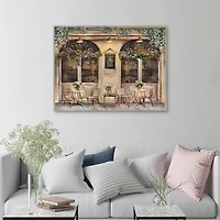 Al Fresco Cafe Framed Canvas Art Print