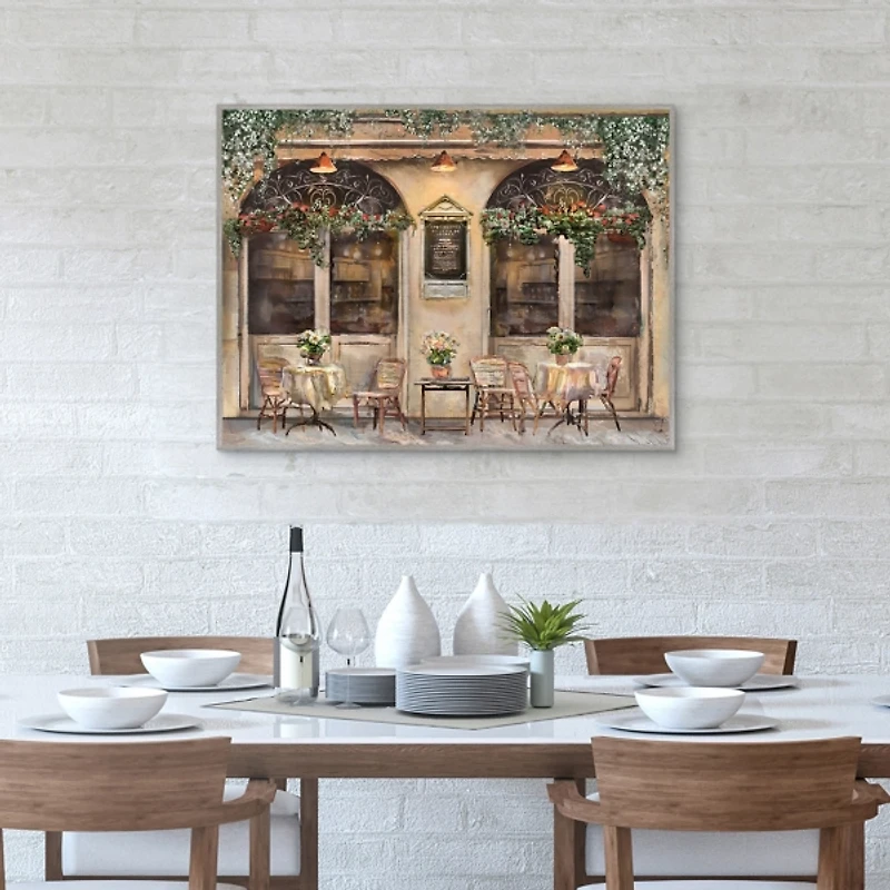 Al Fresco Cafe Framed Canvas Art Print