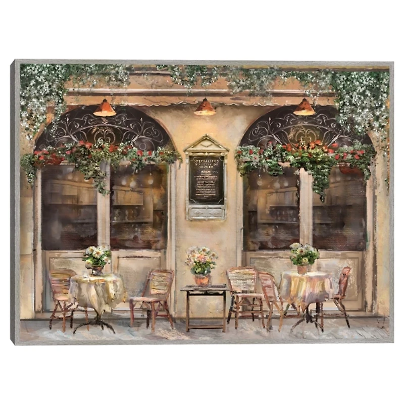 Al Fresco Cafe Framed Canvas Art Print