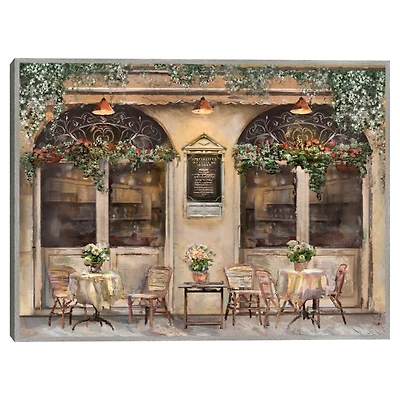 Al Fresco Cafe Framed Canvas Art Print