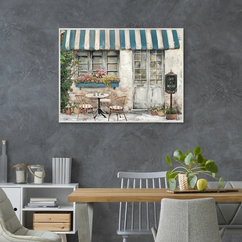 Al Fresco Italian Cafe Framed Canvas Art Print