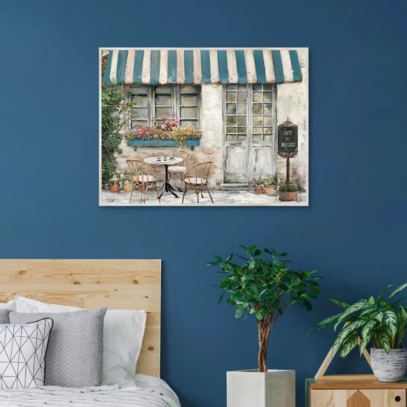 Al Fresco Italian Cafe Framed Canvas Art Print