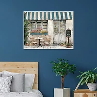 Al Fresco Italian Cafe Framed Canvas Art Print