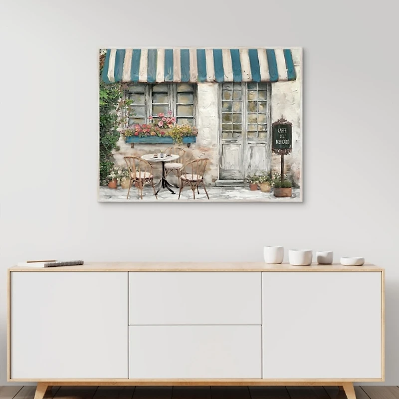 Al Fresco Italian Cafe Framed Canvas Art Print