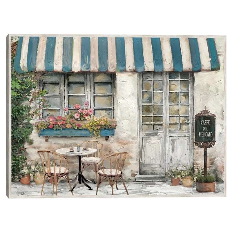 Al Fresco Italian Cafe Framed Canvas Art Print