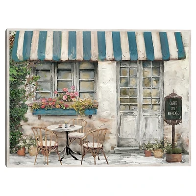 Al Fresco Italian Cafe Framed Canvas Art Print