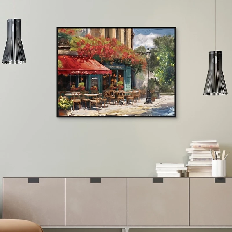 Al Fresco Trattoria Framed Canvas Art Print