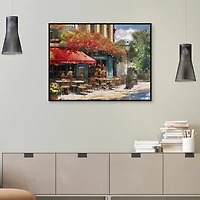 Al Fresco Trattoria Framed Canvas Art Print