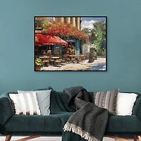 Al Fresco Trattoria Framed Canvas Art Print