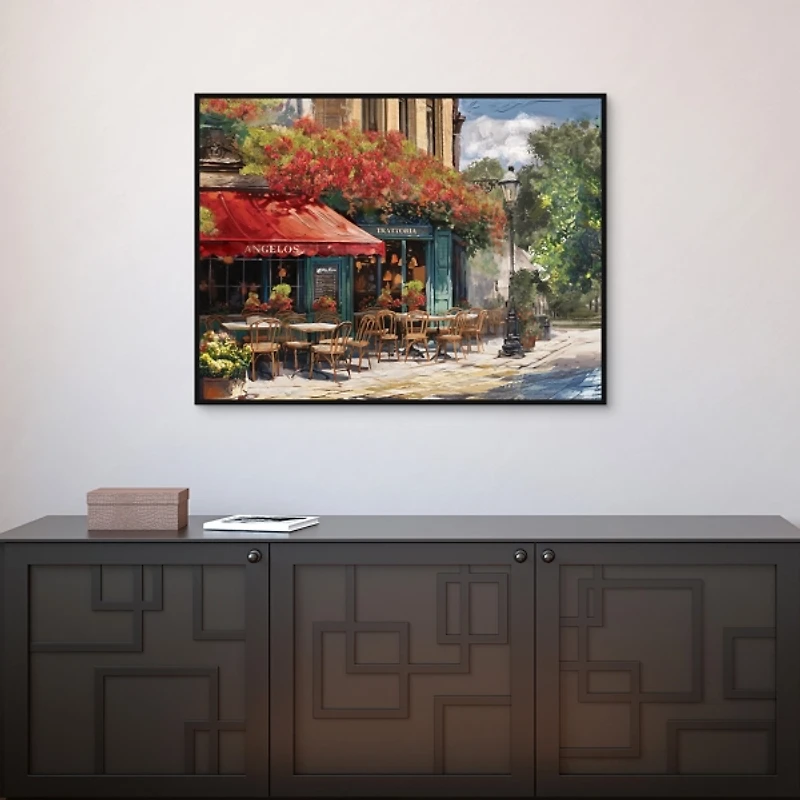 Al Fresco Trattoria Framed Canvas Art Print