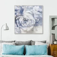 Blue Flora Framed Canvas Art Print