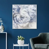 Blue Flora Framed Canvas Art Print