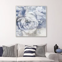 Blue Flora Framed Canvas Art Print