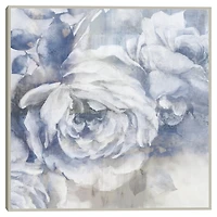 Blue Flora Framed Canvas Art Print