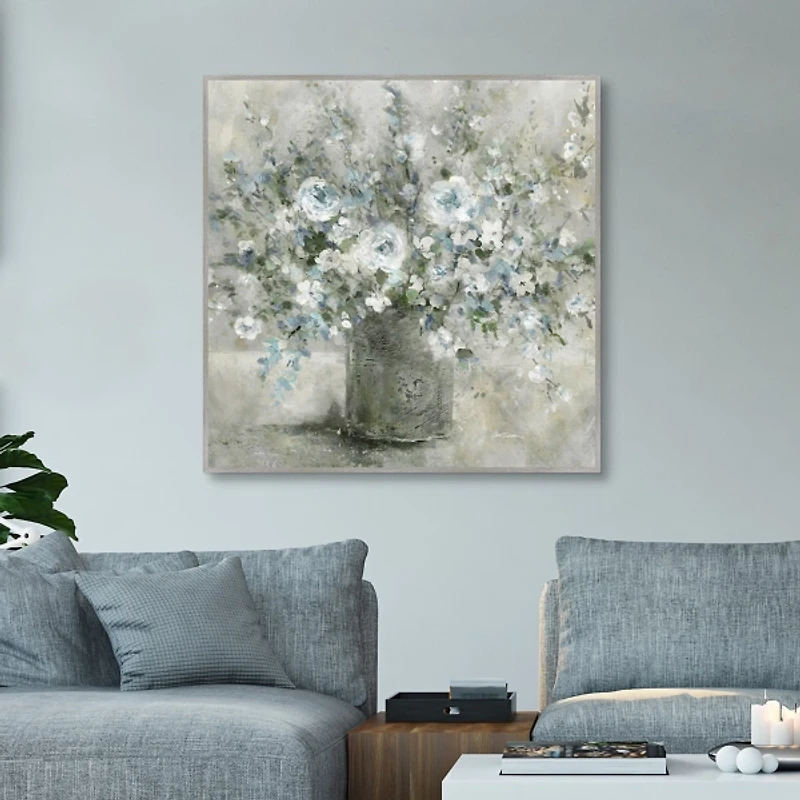 Farmhouse Blues Framed Canvas Art Print