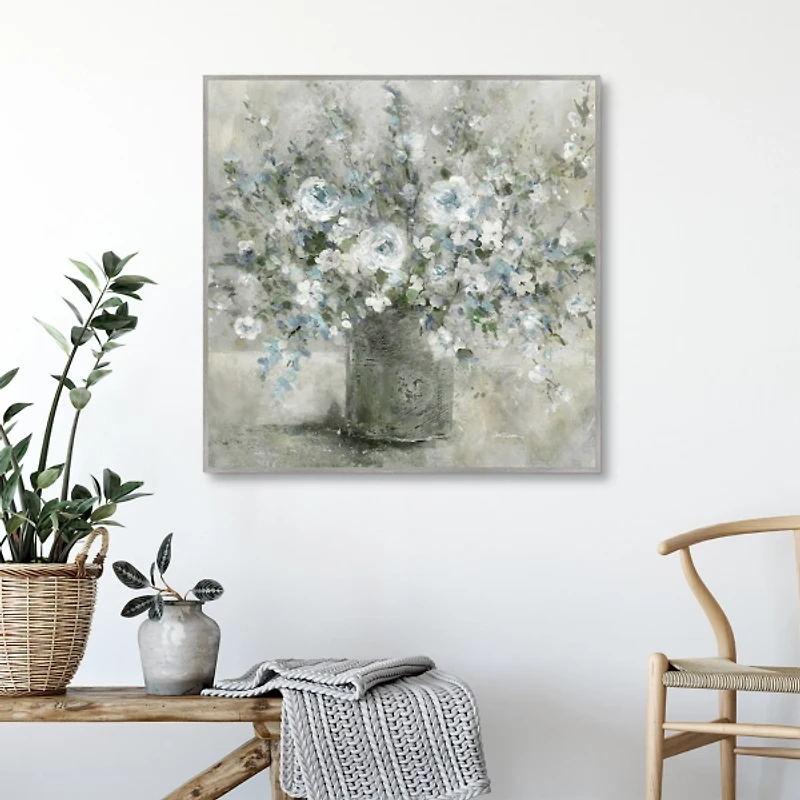 Farmhouse Blues Framed Canvas Art Print