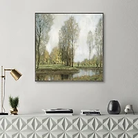 Down by the Water Framed Canvas Art Print