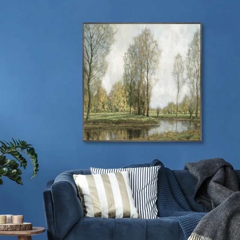 Down by the Water Framed Canvas Art Print