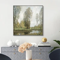 Down by the Water Framed Canvas Art Print