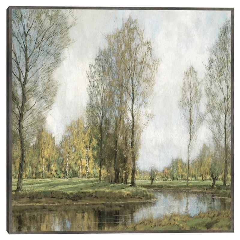 Down by the Water Framed Canvas Art Print