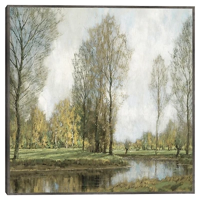 Down by the Water Framed Canvas Art Print