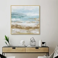 Crashing Waves Abstract Framed Canvas Art Print