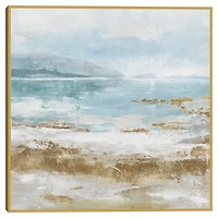 Crashing Waves Abstract Framed Canvas Art Print