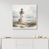 Quaint Lighthouse Framed Canvas Art Print