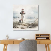 Quaint Lighthouse Framed Canvas Art Print