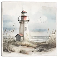 Quaint Lighthouse Framed Canvas Art Print