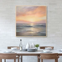Soft Ocean Sunrise Framed Canvas Art Print