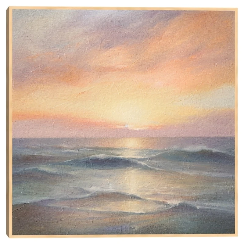 Soft Ocean Sunrise Framed Canvas Art Print