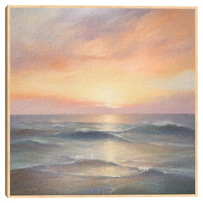 Soft Ocean Sunrise Framed Canvas Art Print