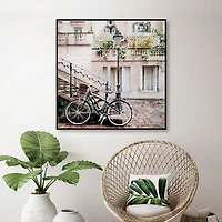 Bike in Paris Framed Canvas Art Print