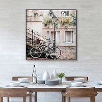 Bike in Paris Framed Canvas Art Print