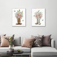 Western Wildflowers Framed Canvas Prints, Set of 2
