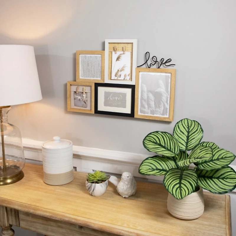 Natural Wood Love Collage Picture Frame