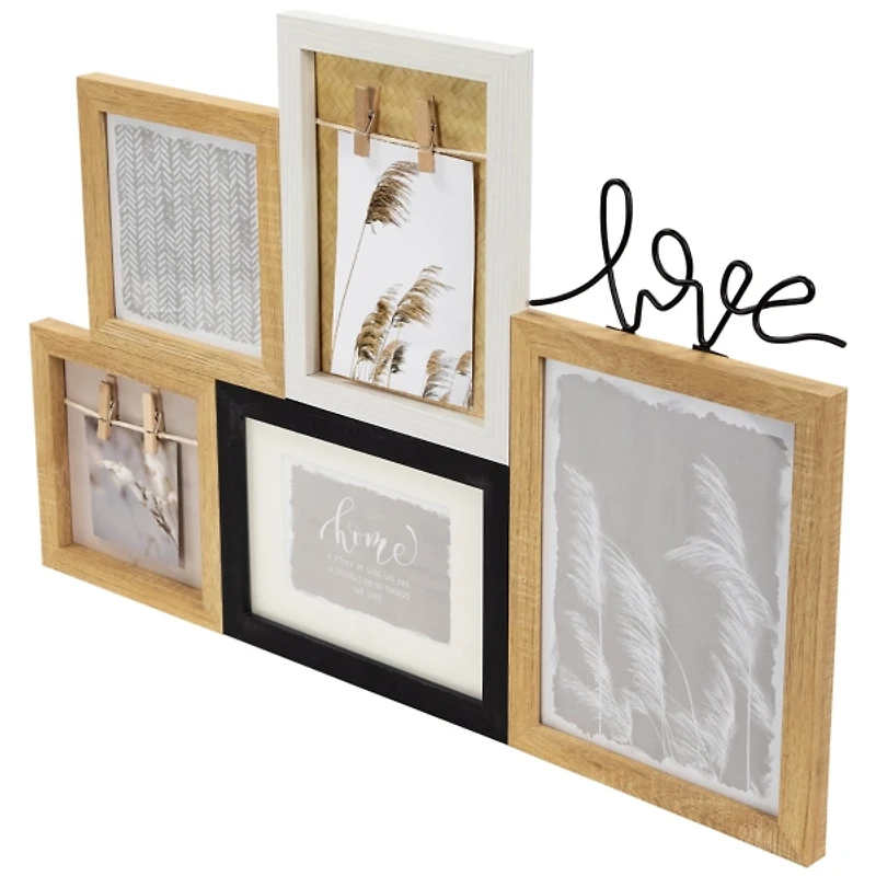 Natural Wood Love Collage Picture Frame